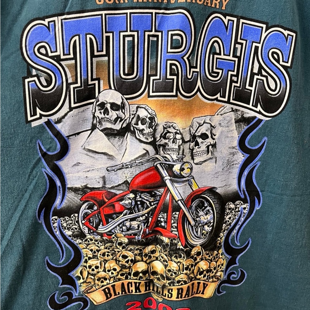 Sturgis Harley Bike Week 2008 turquoise Denim Vest, Sz 3xl